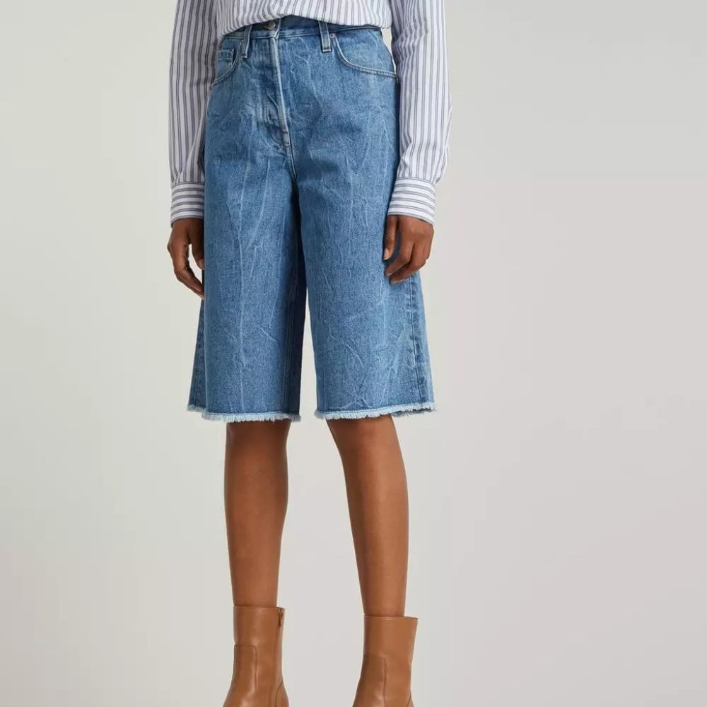 Dries Van Noten Wide-Leg Denim Shorts
